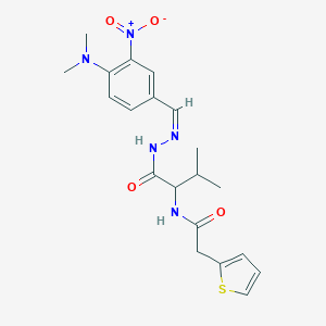 molecular formula C20H25N5O4S B260759 N-[1-({2-[4-(dimethylamino)-3-nitrobenzylidene]hydrazino}carbonyl)-2-methylpropyl]-2-thien-2-ylacetamide 