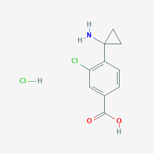 molecular formula C10H11Cl2NO2 B2607617 4-(1-Aminocyclopropyl)-3-chlorobenzoic acid hydrochloride CAS No. 2380042-74-8