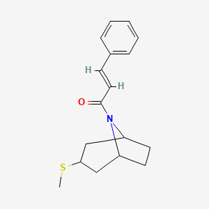 (E)-1-((1R,5S)-3-(methylthio)-8-azabicyclo[3.2.1]octan-8-yl)-3-phenylprop-2-en-1-one