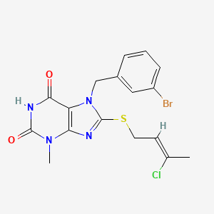 7-[(3-bromophenyl)methyl]-8-[(Z)-3-chlorobut-2-enyl]sulfanyl-3-methylpurine-2,6-dione