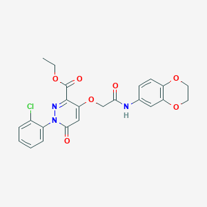 Ethyl 1-(2-chlorophenyl)-4-(2-((2,3-dihydrobenzo[b][1,4]dioxin-6-yl)amino)-2-oxoethoxy)-6-oxo-1,6-dihydropyridazine-3-carboxylate