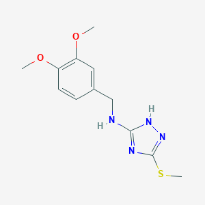 molecular formula C12H16N4O2S B260763 N-(3,4-dimethoxybenzyl)-3-(methylthio)-1H-1,2,4-triazol-5-amine 