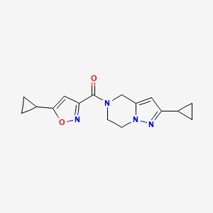(2-cyclopropyl-6,7-dihydropyrazolo[1,5-a]pyrazin-5(4H)-yl)(5-cyclopropylisoxazol-3-yl)methanone