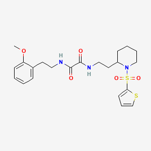 molecular formula C22H29N3O5S2 B2607655 N'-[2-(2-methoxyphenyl)ethyl]-N-{2-[1-(thiophene-2-sulfonyl)piperidin-2-yl]ethyl}ethanediamide CAS No. 887860-91-5