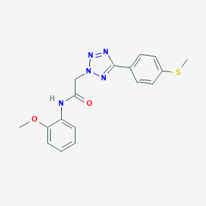 molecular formula C17H17N5O2S B260766 N-(2-METHOXYPHENYL)-2-{5-[4-(METHYLSULFANYL)PHENYL]-2H-1,2,3,4-TETRAZOL-2-YL}ACETAMIDE 