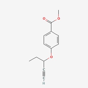 molecular formula C13H14O3 B2607680 Methyl 4-(pent-1-yn-3-yloxy)benzoate CAS No. 1803583-86-9