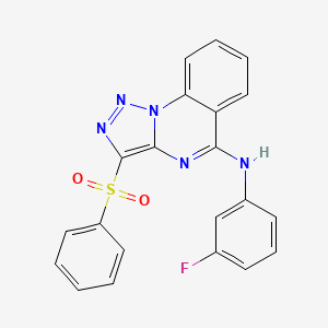 molecular formula C21H14FN5O2S B2607683 N-(3-fluorophenyl)-3-(phenylsulfonyl)[1,2,3]triazolo[1,5-a]quinazolin-5-amine CAS No. 899217-67-5