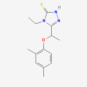 molecular formula C14H19N3OS B2607685 5-[1-(2,4-dimethylphenoxy)ethyl]-4-ethyl-4H-1,2,4-triazole-3-thiol CAS No. 861434-27-7