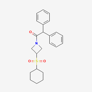 molecular formula C23H27NO3S B2607687 1-(3-(Cyclohexylsulfonyl)azetidin-1-yl)-2,2-diphenylethanone CAS No. 1797086-25-9