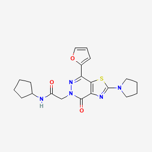 N-cyclopentyl-2-(7-(furan-2-yl)-4-oxo-2-(pyrrolidin-1-yl)thiazolo[4,5-d]pyridazin-5(4H)-yl)acetamide