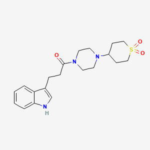 1-(4-(1,1-dioxidotetrahydro-2H-thiopyran-4-yl)piperazin-1-yl)-3-(1H-indol-3-yl)propan-1-one