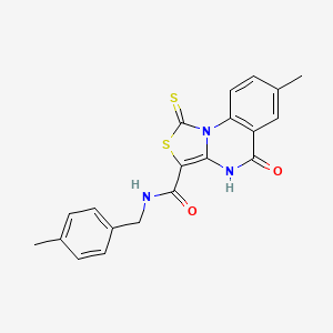 molecular formula C20H17N3O2S2 B2607692 7-methyl-N-(4-methylbenzyl)-5-oxo-1-thioxo-4,5-dihydro-1H-thiazolo[3,4-a]quinazoline-3-carboxamide CAS No. 1111160-64-5