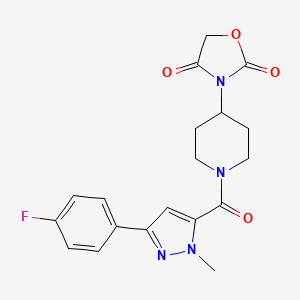 3-(1-(3-(4-fluorophenyl)-1-methyl-1H-pyrazole-5-carbonyl)piperidin-4-yl)oxazolidine-2,4-dione
