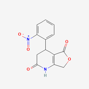 molecular formula C13H10N2O5 B2607701 4-(2-nitrophenyl)-4,7-dihydrofuro[3,4-b]pyridine-2,5(1H,3H)-dione CAS No. 176383-22-5