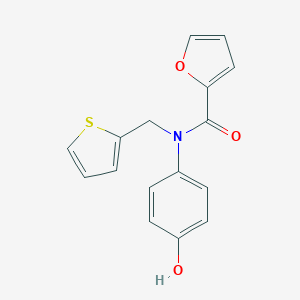 molecular formula C16H13NO3S B260778 N-(4-hydroxyphenyl)-N-(thiophen-2-ylmethyl)furan-2-carboxamide 