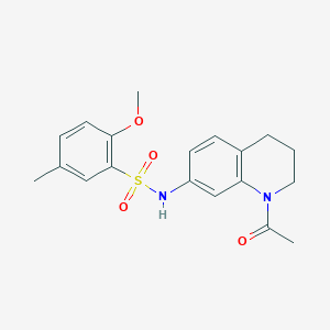 molecular formula C19H22N2O4S B2607781 N-(1-acetyl-1,2,3,4-tetrahydroquinolin-7-yl)-2-methoxy-5-methylbenzene-1-sulfonamide CAS No. 898465-54-8