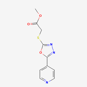 molecular formula C10H9N3O3S B2607787 Methyl 2-(5-(4-pyridyl)-1,3,4-oxadiazol-2-ylthio)acetate CAS No. 139980-86-2