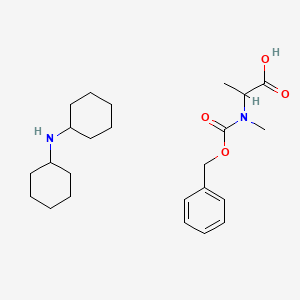 molecular formula C24H38N2O4 B2607798 N-cyclohexylcyclohexanamine;2-[methyl(phenylmethoxycarbonyl)amino]propanoic acid CAS No. 200112-82-9; 91738-83-9