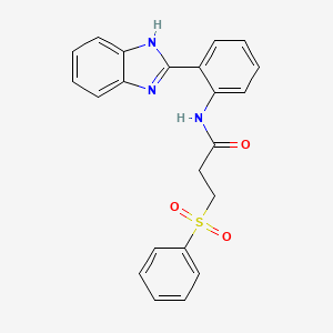 molecular formula C22H19N3O3S B2607834 3-(benzenesulfonyl)-N-[2-(1H-1,3-benzodiazol-2-yl)phenyl]propanamide CAS No. 868676-19-1
