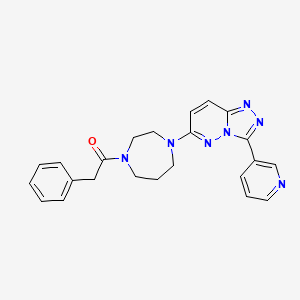 molecular formula C23H23N7O B2607880 2-Phenyl-1-{4-[3-(pyridin-3-yl)-[1,2,4]triazolo[4,3-b]pyridazin-6-yl]-1,4-diazepan-1-yl}ethan-1-one CAS No. 2380181-22-4