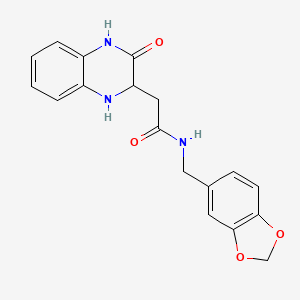 molecular formula C18H17N3O4 B2607927 N-[(2H-1,3-benzodioxol-5-yl)methyl]-2-(3-oxo-1,2,3,4-tetrahydroquinoxalin-2-yl)acetamide CAS No. 939891-55-1
