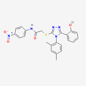molecular formula C24H21N5O4S B2607942 2-{[4-(2,4-dimethylphenyl)-5-(2-hydroxyphenyl)-4H-1,2,4-triazol-3-yl]sulfanyl}-N-(4-nitrophenyl)acetamide CAS No. 831193-02-3