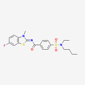 molecular formula C21H24FN3O3S2 B2607945 (E)-4-(N-butyl-N-ethylsulfamoyl)-N-(6-fluoro-3-methylbenzo[d]thiazol-2(3H)-ylidene)benzamide CAS No. 683770-40-3