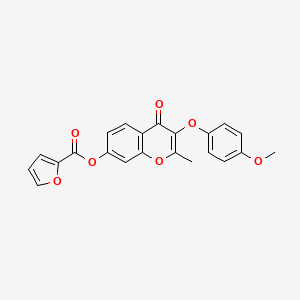 molecular formula C22H16O7 B2608013 3-(4-methoxyphenoxy)-2-methyl-4-oxo-4H-chromen-7-yl furan-2-carboxylate CAS No. 858757-44-5