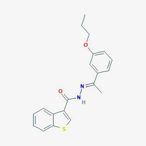 molecular formula C20H20N2O2S B260803 N'-[1-(3-propoxyphenyl)ethylidene]-1-benzothiophene-3-carbohydrazide 