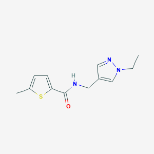 molecular formula C12H15N3OS B260804 N-[(1-ethyl-1H-pyrazol-4-yl)methyl]-5-methyl-2-thiophenecarboxamide 