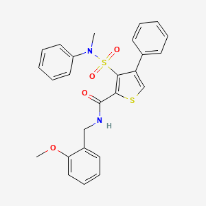 molecular formula C26H24N2O4S2 B2608058 N-[(2-methoxyphenyl)methyl]-3-[methyl(phenyl)sulfamoyl]-4-phenylthiophene-2-carboxamide CAS No. 1105226-35-4