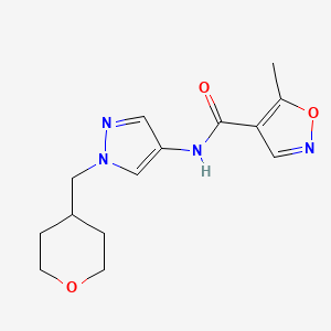 5-methyl-N-(1-((tetrahydro-2H-pyran-4-yl)methyl)-1H-pyrazol-4-yl)isoxazole-4-carboxamide