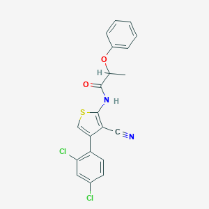 molecular formula C20H14Cl2N2O2S B260807 N-[3-cyano-4-(2,4-dichlorophenyl)thiophen-2-yl]-2-phenoxypropanamide 