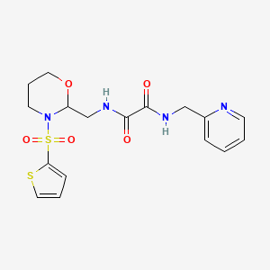 N1-(pyridin-2-ylmethyl)-N2-((3-(thiophen-2-ylsulfonyl)-1,3-oxazinan-2-yl)methyl)oxalamide