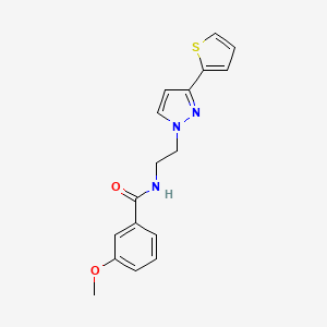 3-methoxy-N-(2-(3-(thiophen-2-yl)-1H-pyrazol-1-yl)ethyl)benzamide