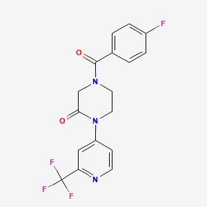 4-(4-Fluorobenzoyl)-1-[2-(trifluoromethyl)pyridin-4-yl]piperazin-2-one