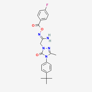 (Z)-{1-amino-2-[4-(4-tert-butylphenyl)-3-methyl-5-oxo-4,5-dihydro-1H-1,2,4-triazol-1-yl]ethylidene}amino 4-fluorobenzoate