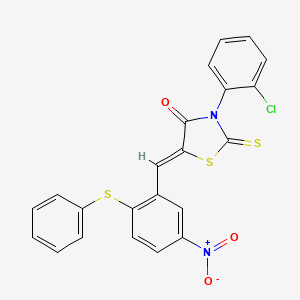 3-(2-Chlorophenyl)-5-{[5-nitro-2-(phenylsulfanyl)phenyl]methylene}-2-thioxo-1,3-thiazolan-4-one