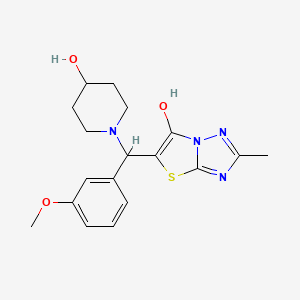 5-((4-Hydroxypiperidin-1-yl)(3-methoxyphenyl)methyl)-2-methylthiazolo[3,2-b][1,2,4]triazol-6-ol