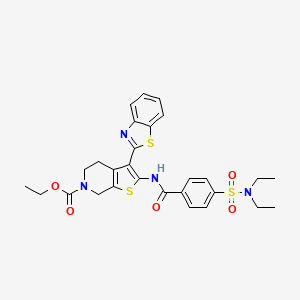 ethyl 3-(benzo[d]thiazol-2-yl)-2-(4-(N,N-diethylsulfamoyl)benzamido)-4,5-dihydrothieno[2,3-c]pyridine-6(7H)-carboxylate