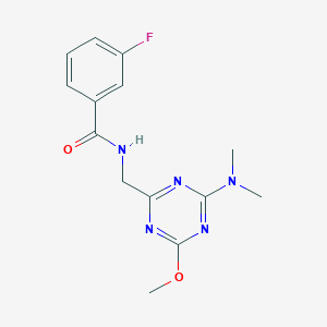 N-((4-(dimethylamino)-6-methoxy-1,3,5-triazin-2-yl)methyl)-3-fluorobenzamide