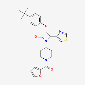 3-(4-Tert-butylphenoxy)-1-[1-(furan-2-carbonyl)piperidin-4-yl]-4-(1,3-thiazol-4-yl)azetidin-2-one