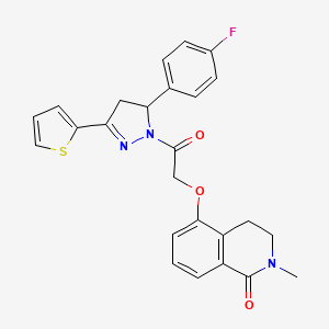 5-[2-[3-(4-Fluorophenyl)-5-thiophen-2-yl-3,4-dihydropyrazol-2-yl]-2-oxoethoxy]-2-methyl-3,4-dihydroisoquinolin-1-one