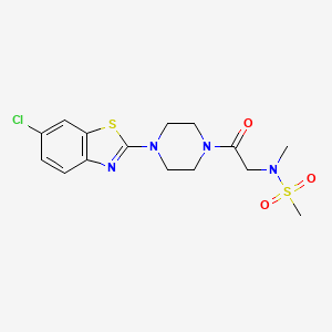 N-(2-(4-(6-chlorobenzo[d]thiazol-2-yl)piperazin-1-yl)-2-oxoethyl)-N-methylmethanesulfonamide