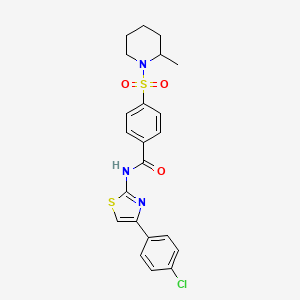 N-(4-(4-chlorophenyl)thiazol-2-yl)-4-((2-methylpiperidin-1-yl)sulfonyl)benzamide