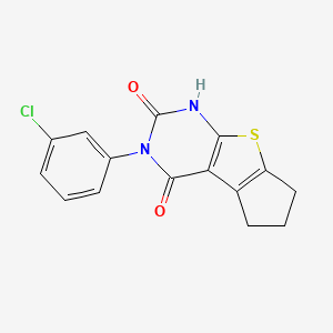 molecular formula C15H11ClN2O2S B2608146 3-(3-chlorophenyl)-6,7-dihydro-1H-cyclopenta[4,5]thieno[2,3-d]pyrimidine-2,4(3H,5H)-dione CAS No. 380455-22-1