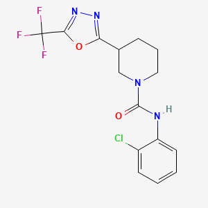 molecular formula C15H14ClF3N4O2 B2608152 N-(2-chlorophenyl)-3-[5-(trifluoromethyl)-1,3,4-oxadiazol-2-yl]piperidine-1-carboxamide CAS No. 1396765-81-3
