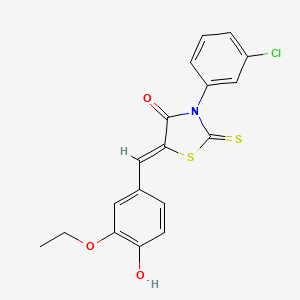 (Z)-3-(3-chlorophenyl)-5-(3-ethoxy-4-hydroxybenzylidene)-2-thioxothiazolidin-4-one