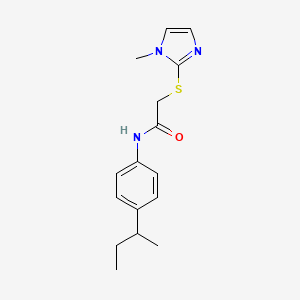 molecular formula C16H21N3OS B2608155 N-(4-butan-2-ylphenyl)-2-(1-methylimidazol-2-yl)sulfanylacetamide CAS No. 212074-60-7