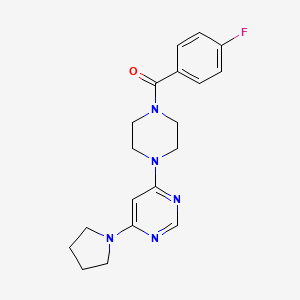 molecular formula C19H22FN5O B2608166 (4-Fluorophenyl)(4-(6-(pyrrolidin-1-yl)pyrimidin-4-yl)piperazin-1-yl)methanone CAS No. 1211251-92-1